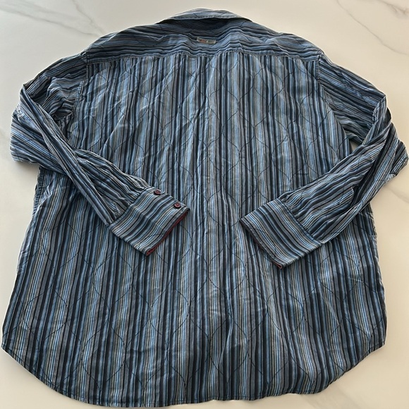 COOGI Men’s Casual Striped Button Up Top Stitch Quilted Design - Picture 2 of 9